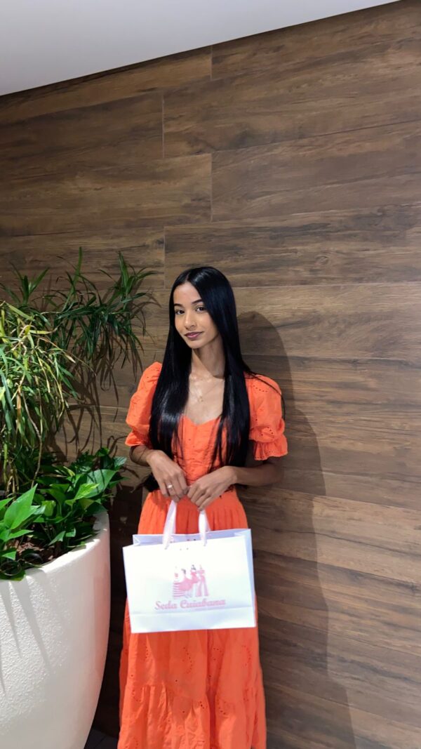 Vestido Midi Tangerina em Laise Laranja - Image 2