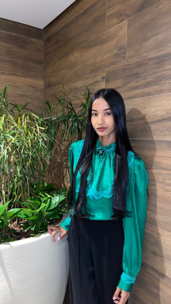 Blusa de Manga Verde