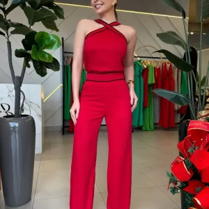 CONJUNTO TRANSPASSADO VERMELHO DET PRETO